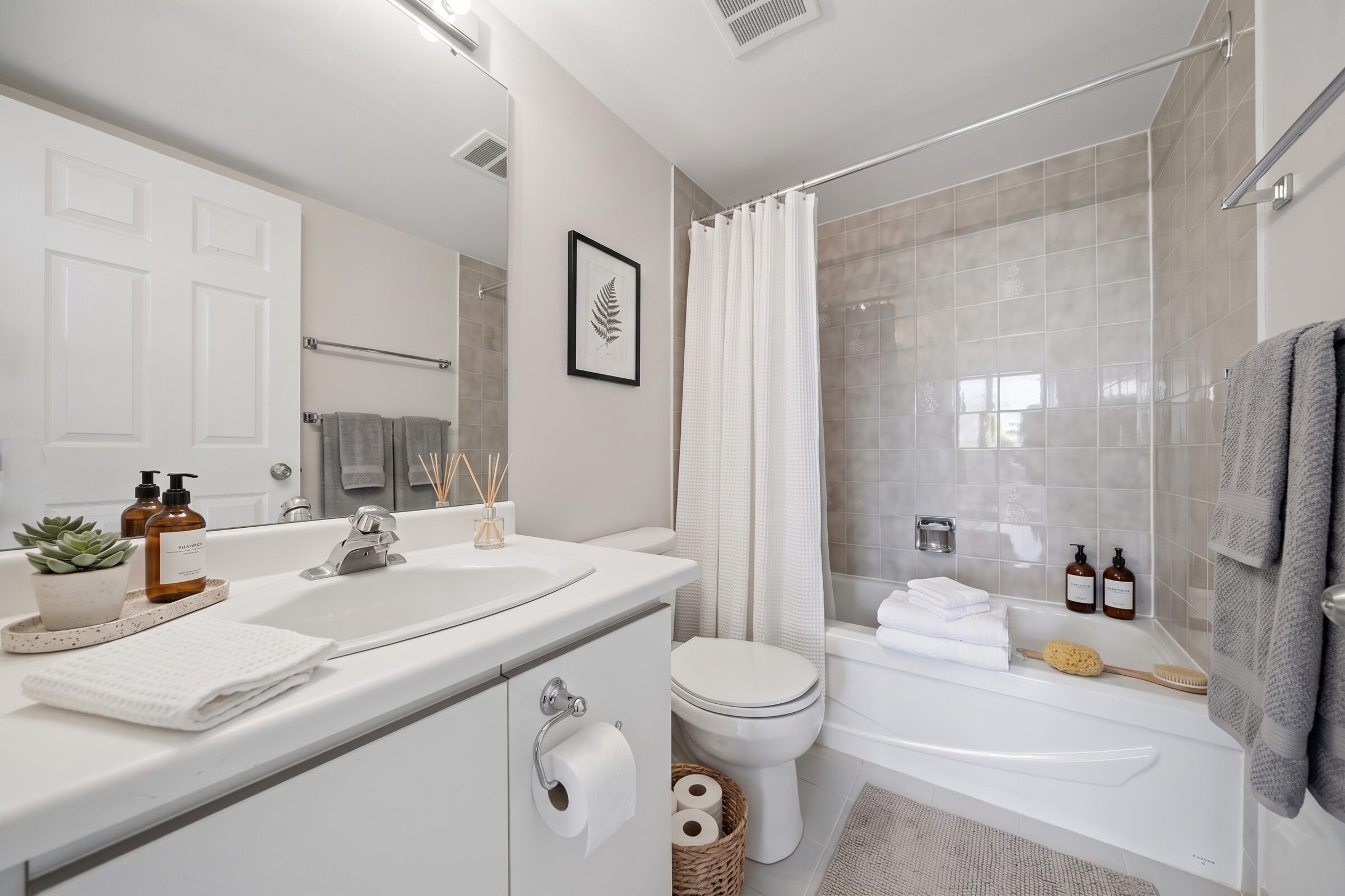 Primary ensuite bathroom, virtually staged