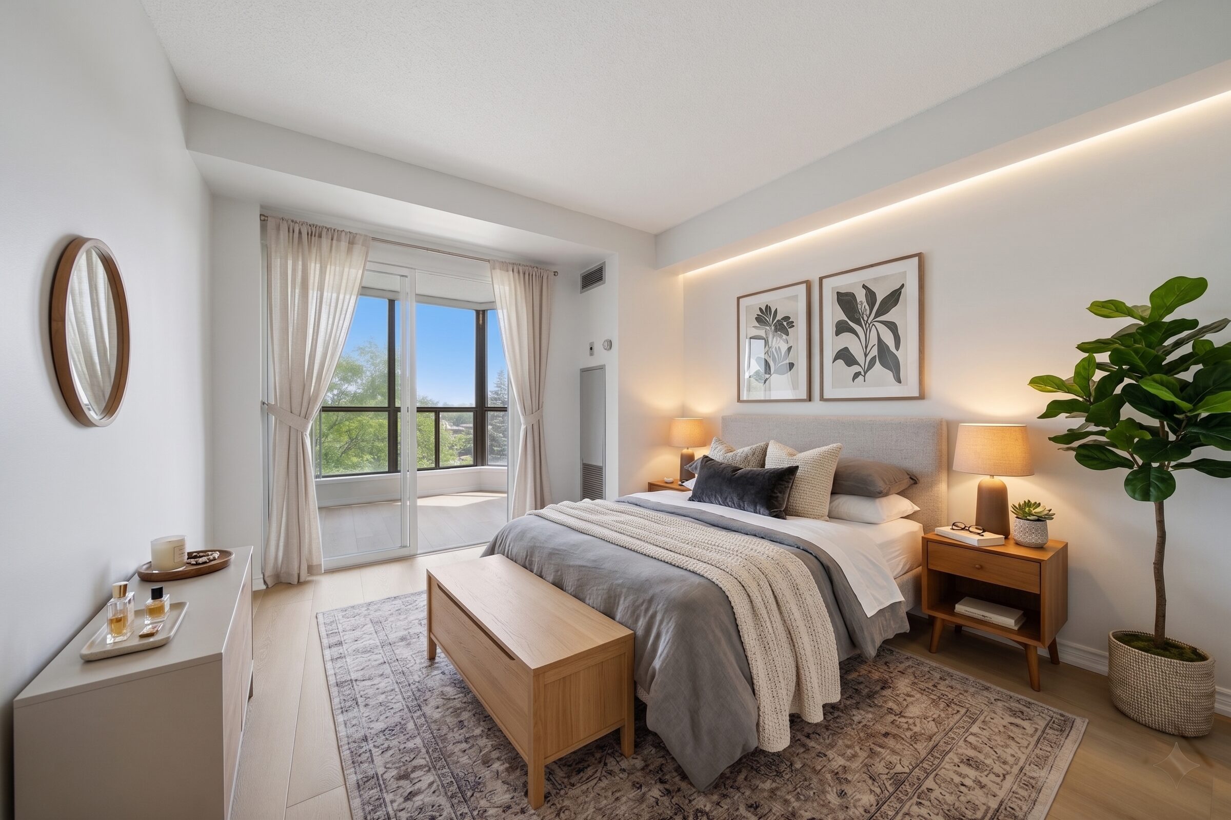 Second bedroom, virtually staged