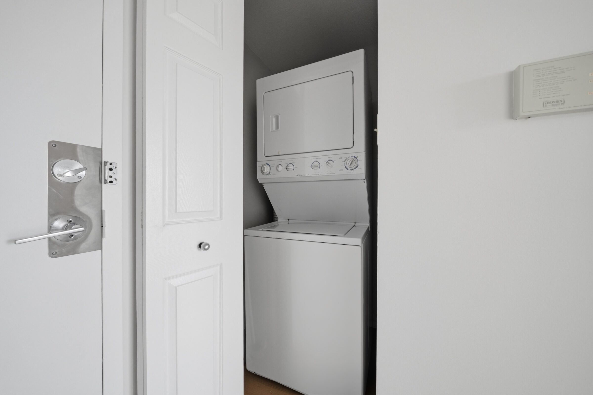 In-suite stacked laundry