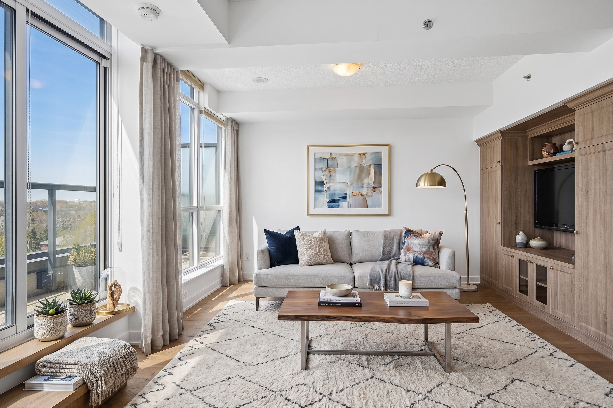 Converted second living area with built-ins