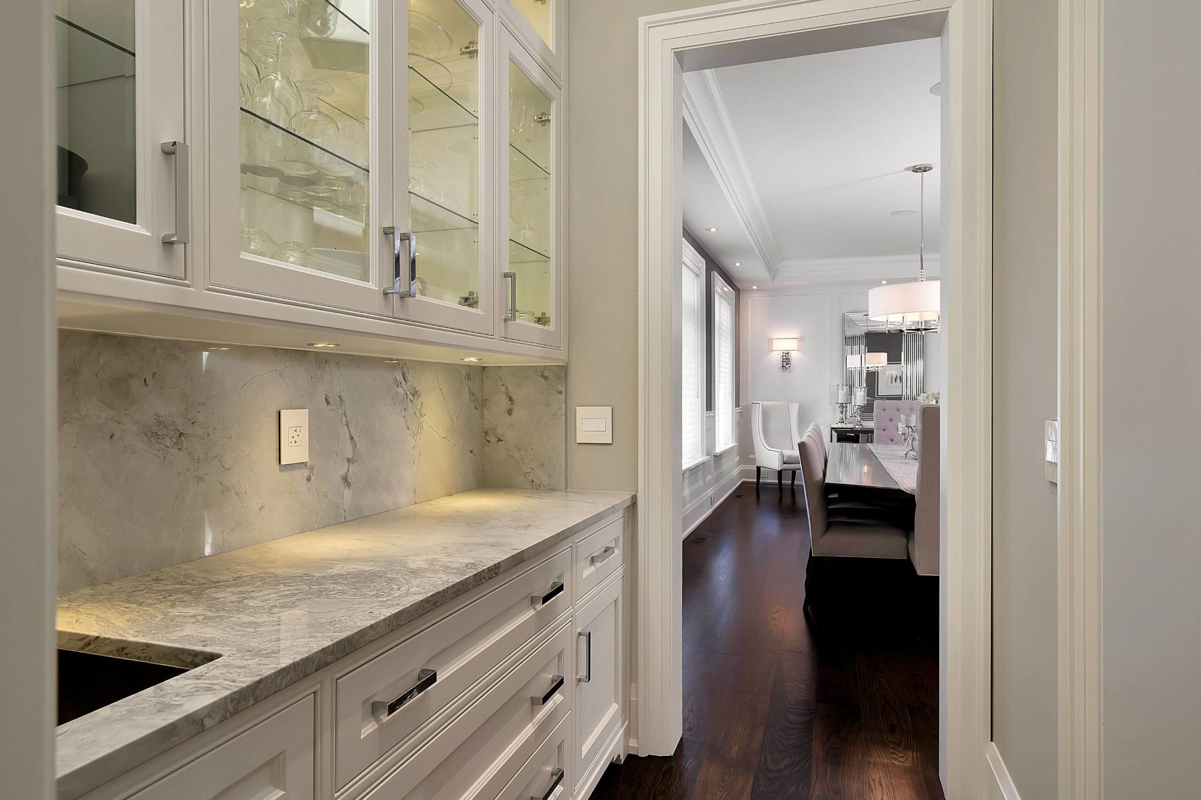 Gourmet kitchen with custom cabinetry