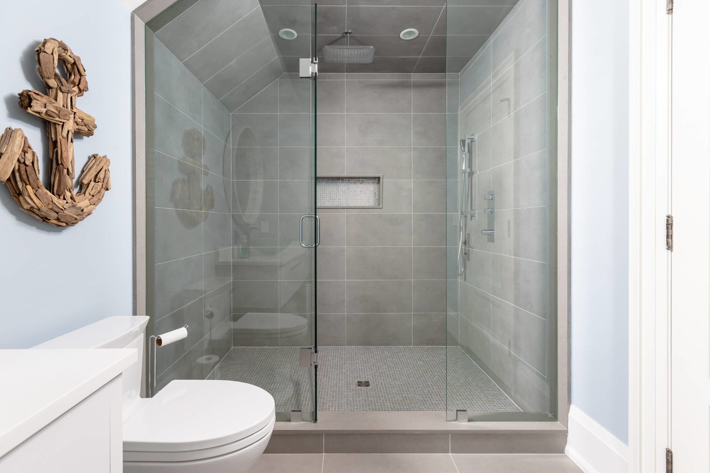 Frameless glass shower ensuite