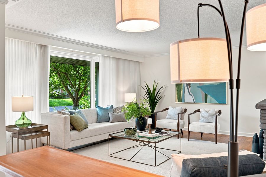 Living room with a bank of windows — 16 Oldham Road