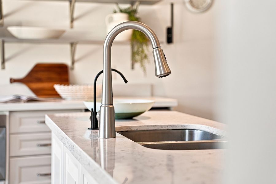 Undermount sink and quartz counter detail — 16 Oldham Road