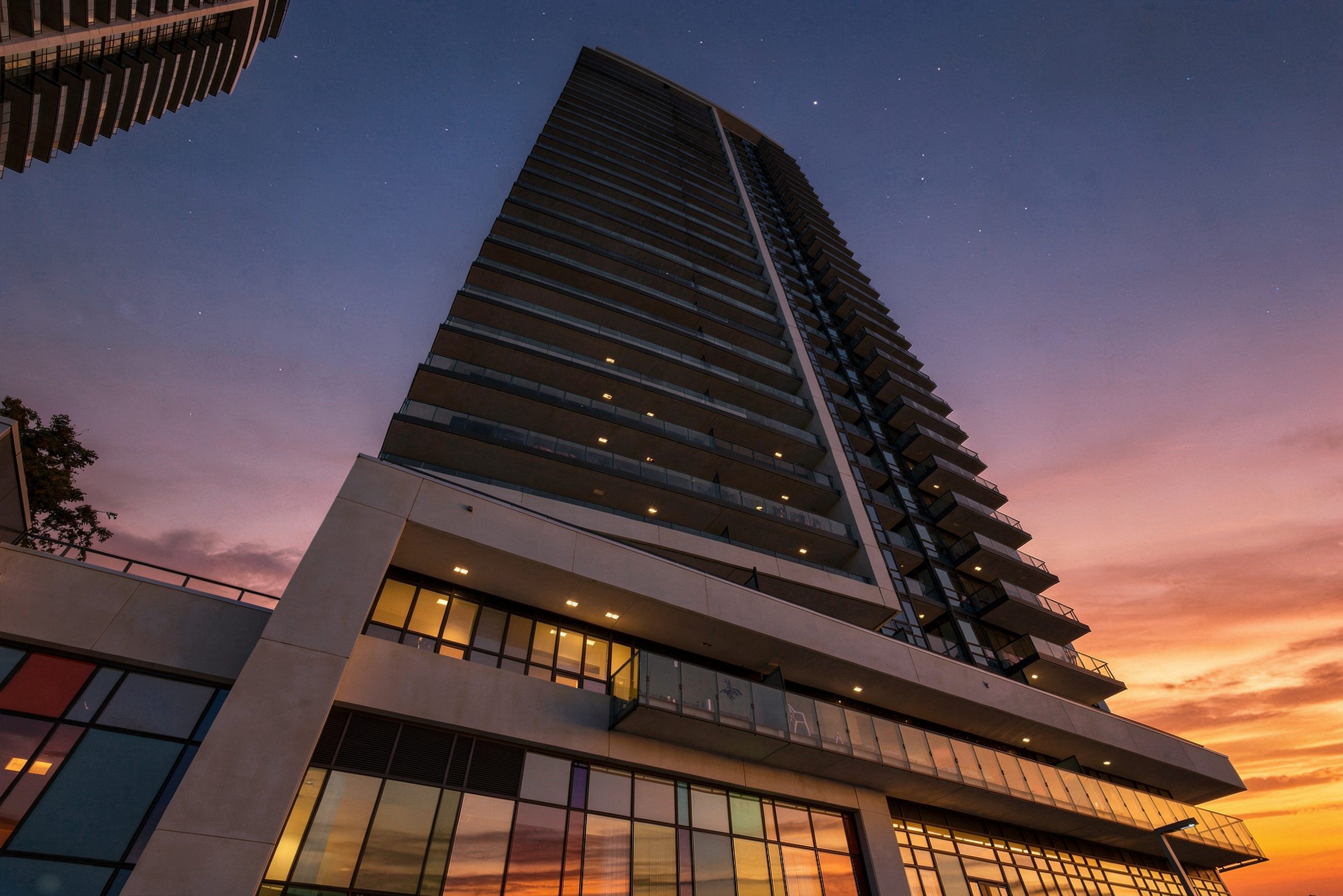 Pavilia Towers at twilight — Suite 1902, 38 Gandhi Lane, Markham