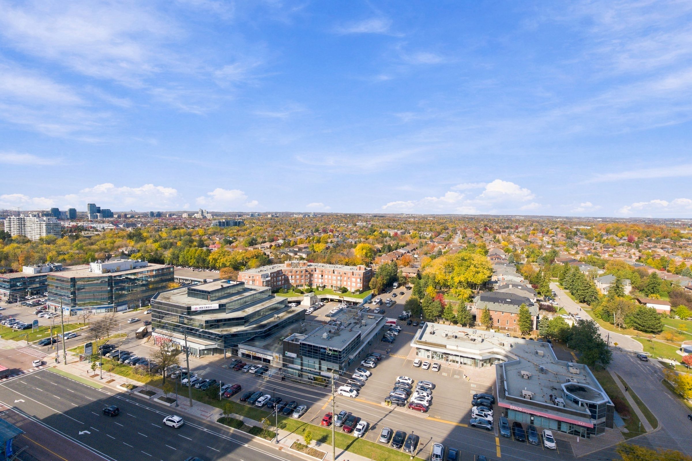 Nineteenth-floor view over Markham from 38 Gandhi Lane