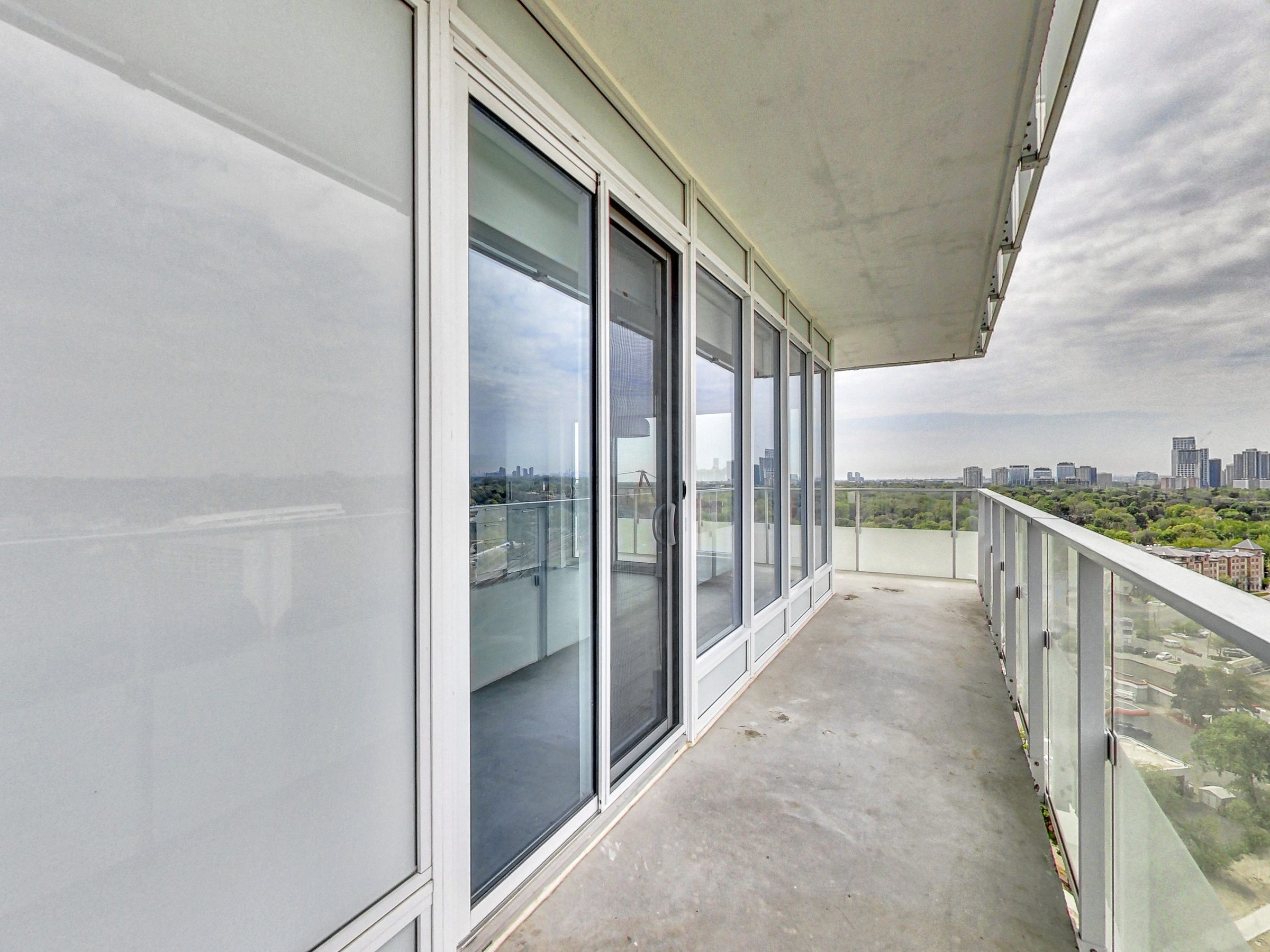 The 299 sq ft balcony wraps the suite on two sides