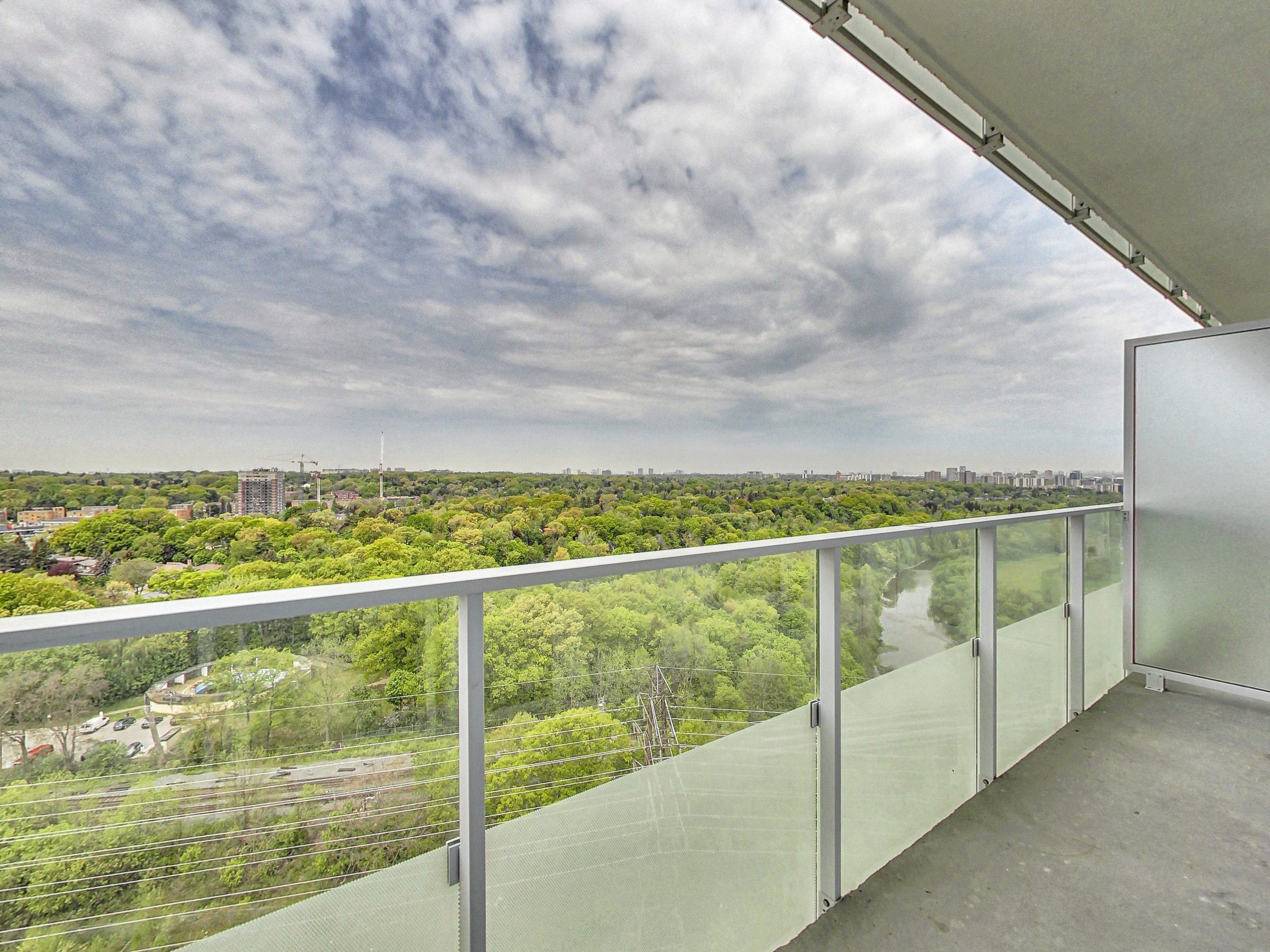 The wraparound balcony above the Humber River