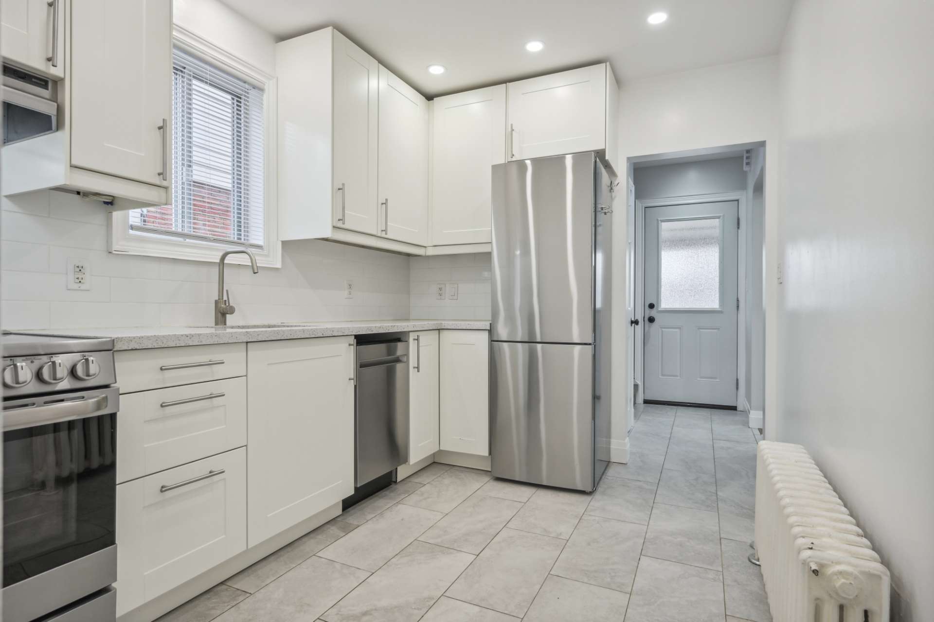 Stainless steel appliances and ample storage