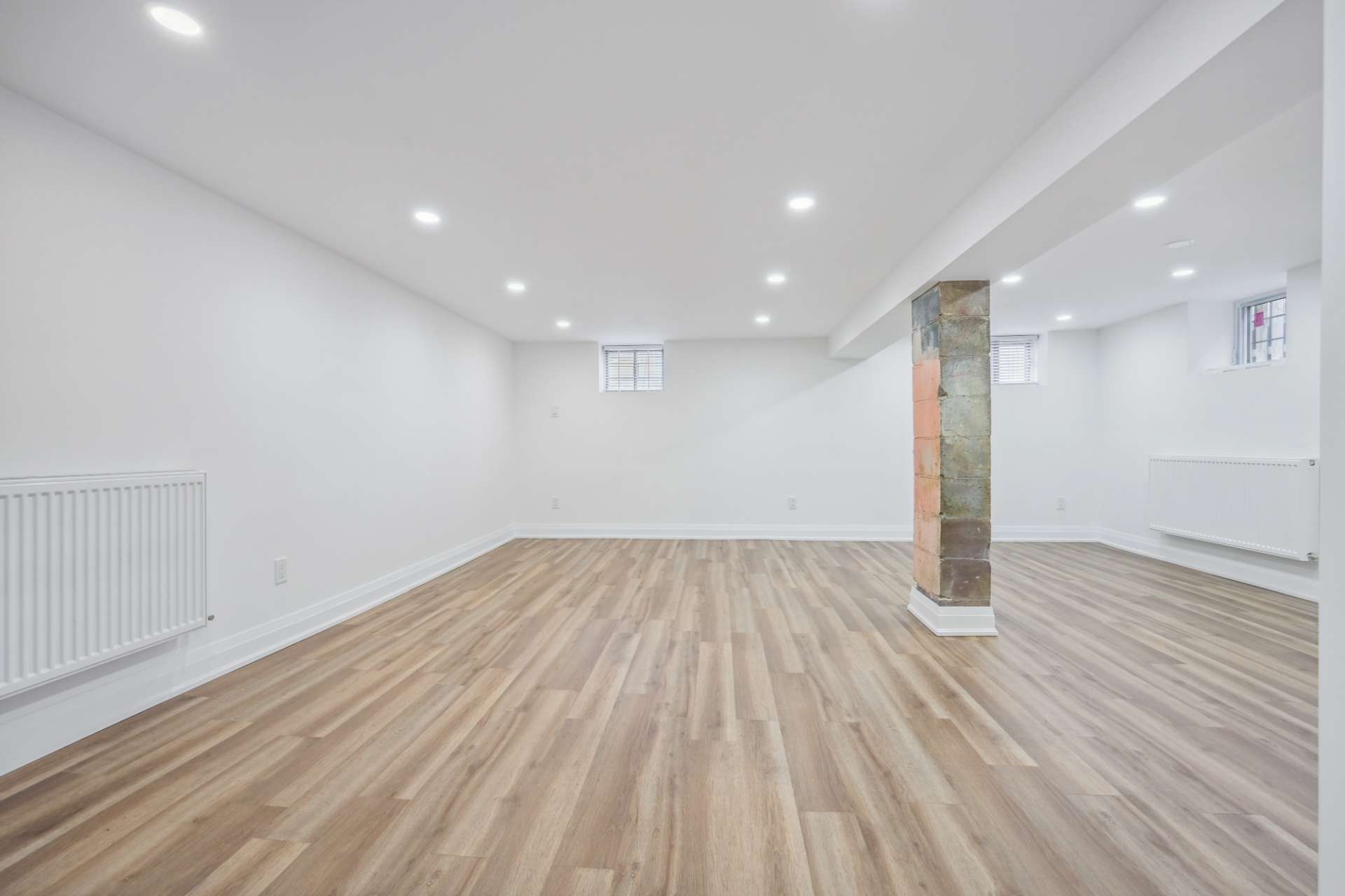 Versatile recreation room with above-grade windows
