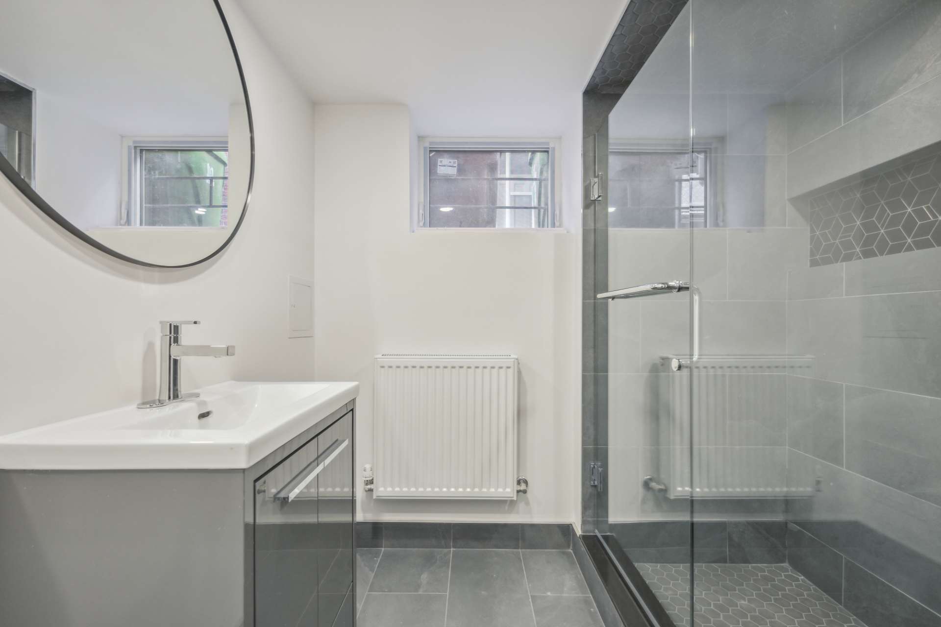 Spa-inspired bathroom with glass shower