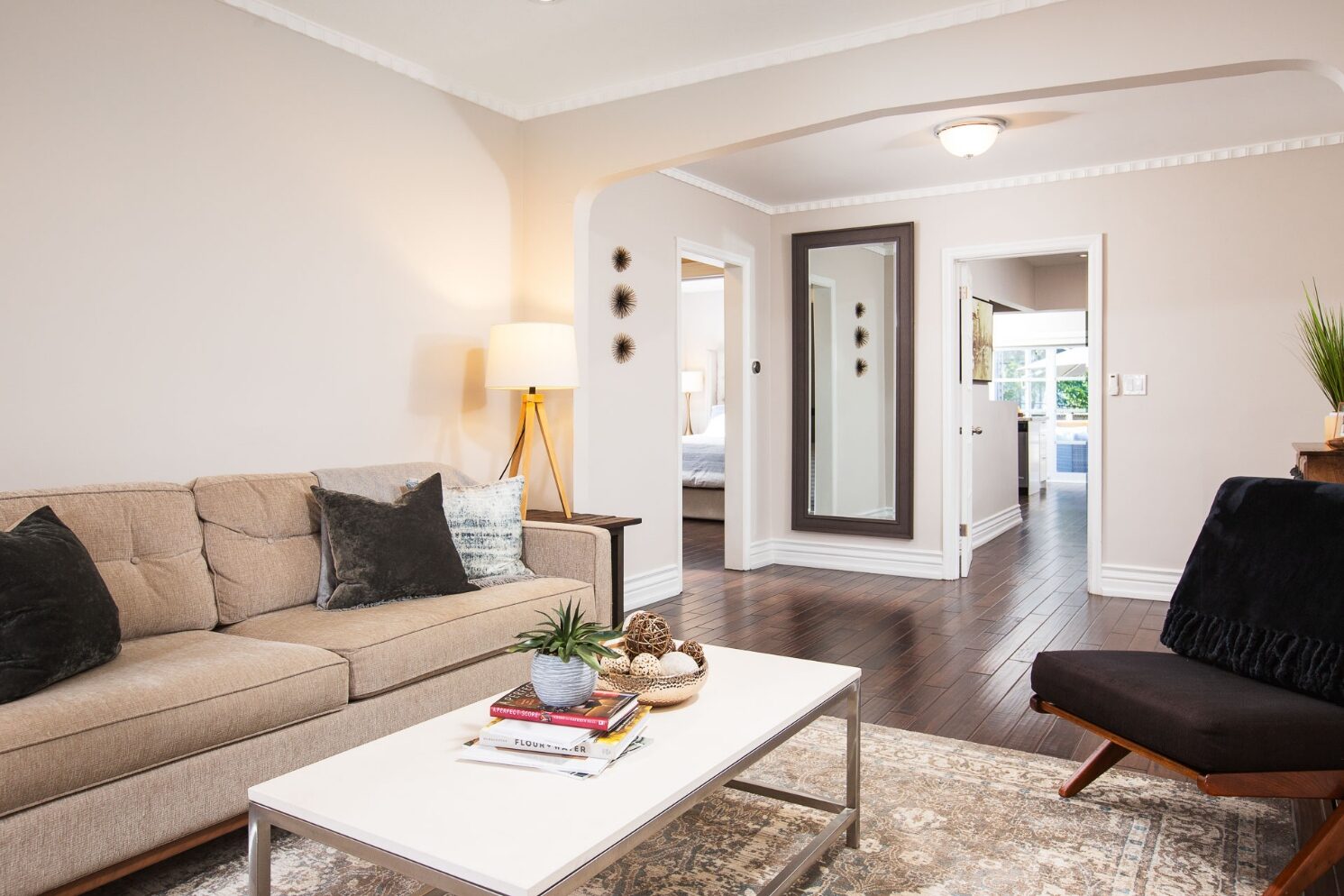 Sitting room flowing to the formal dining area