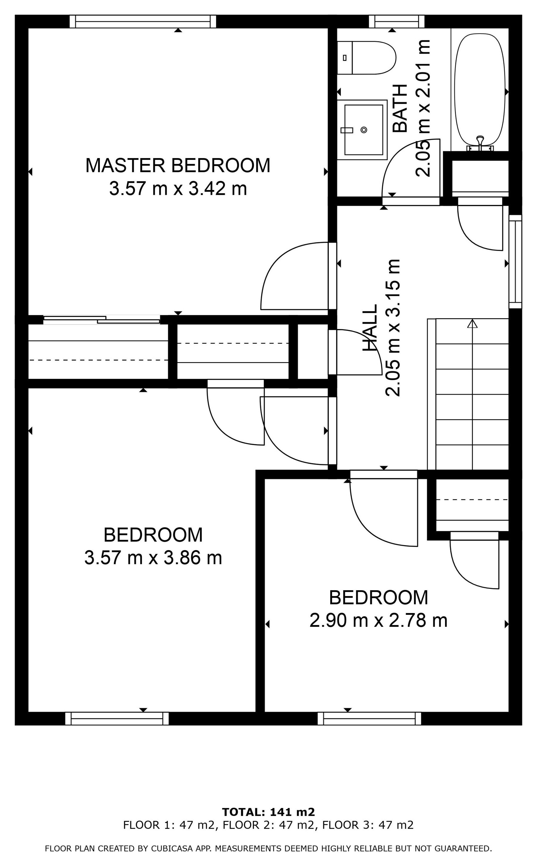 Third floor plan — 256 Zelda Crescent