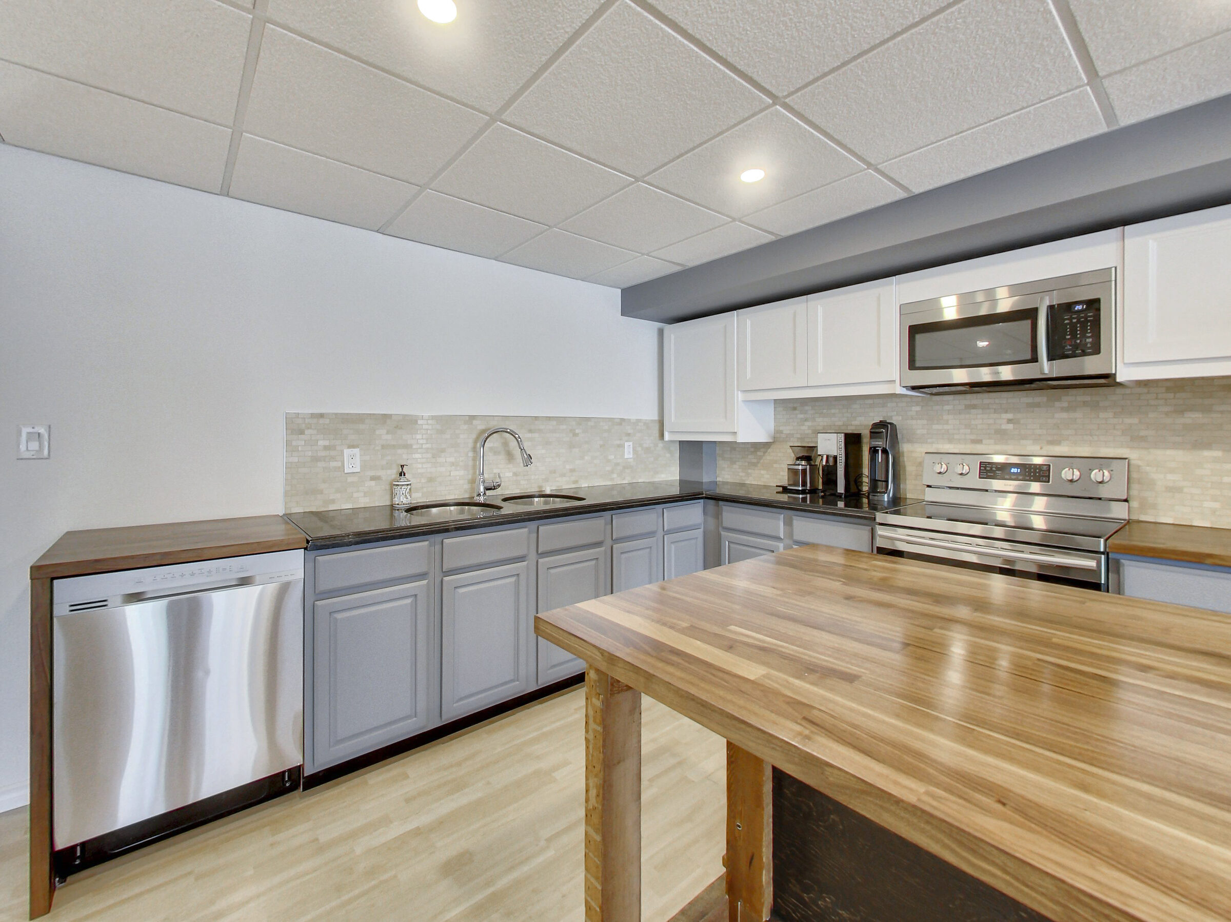 Newly renovated kitchen with stainless appliances