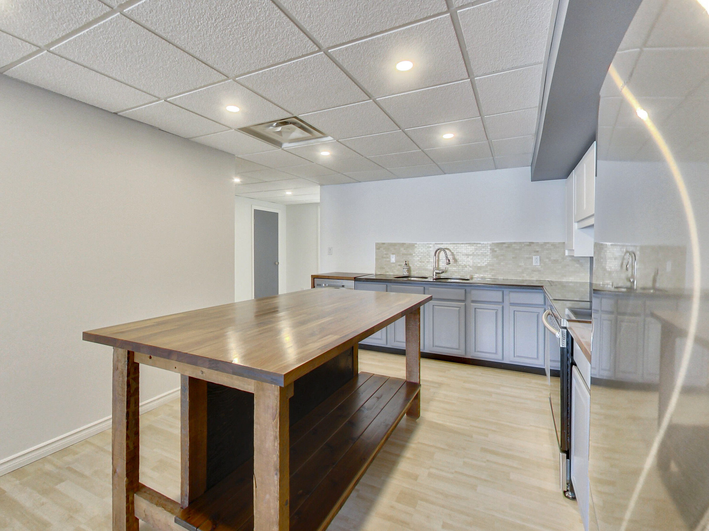 Kitchen open to the dining area