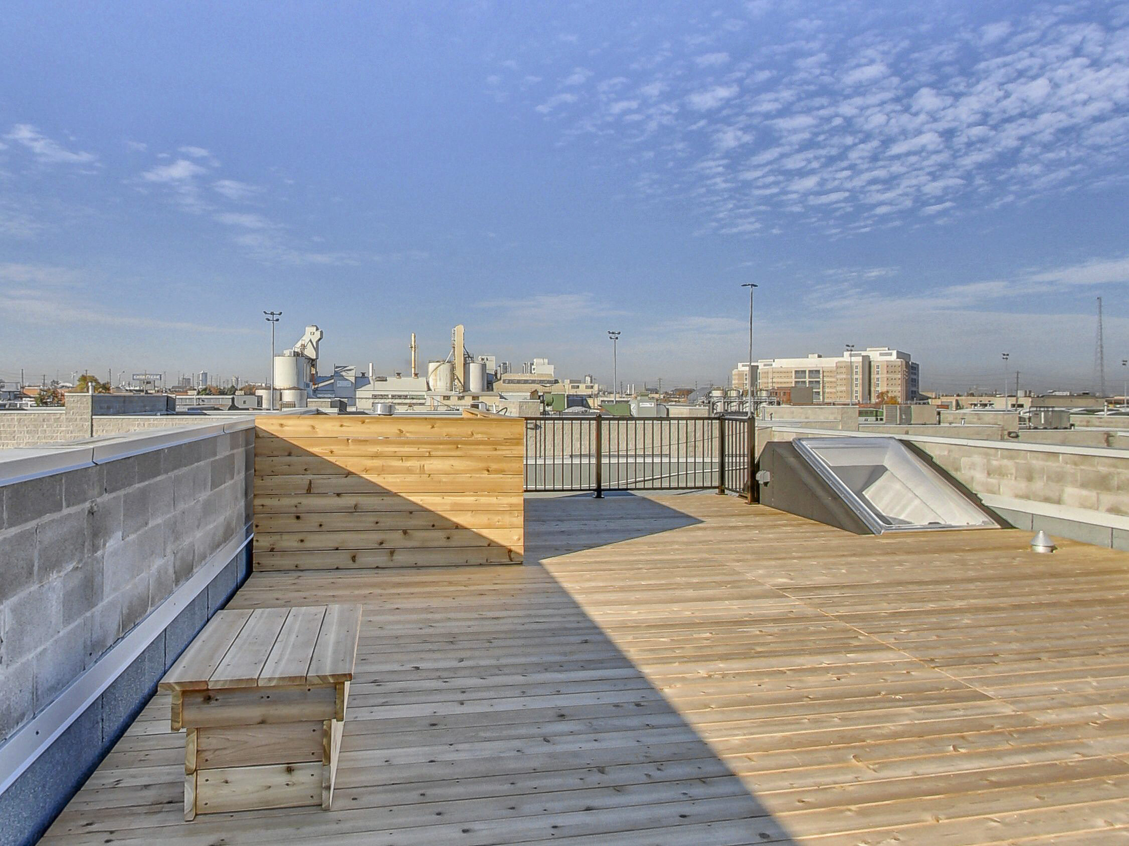 Rooftop deck overlooking New Toronto