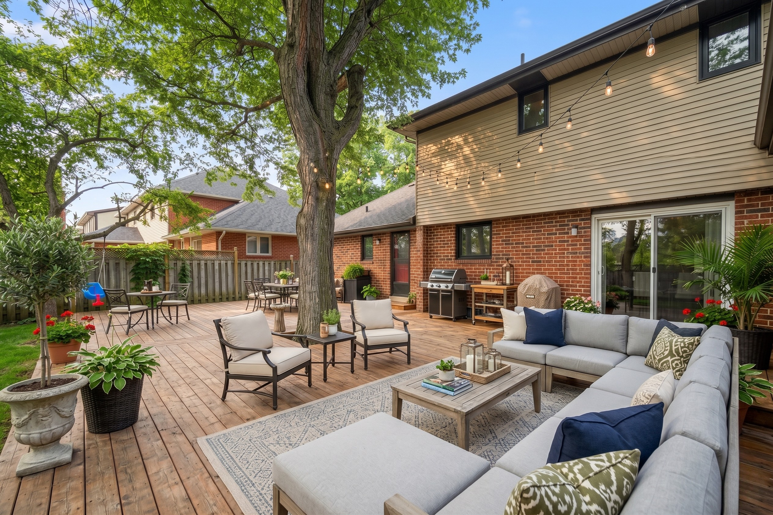 Rear deck — fully staged