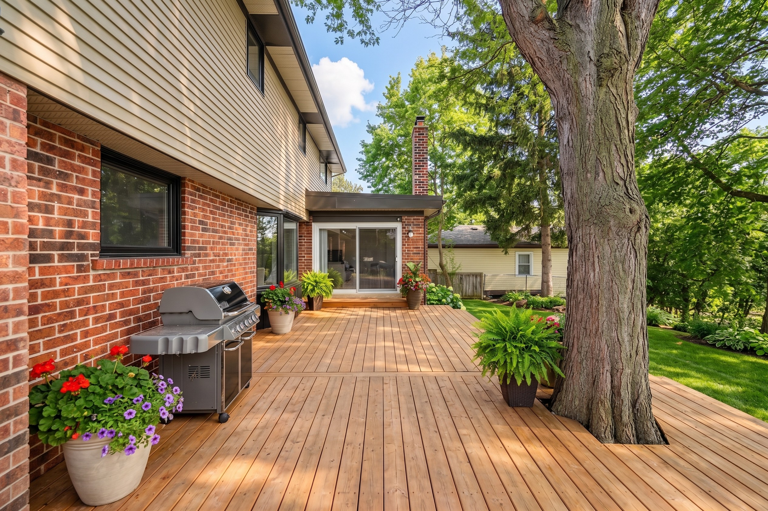 Side deck with BBQ