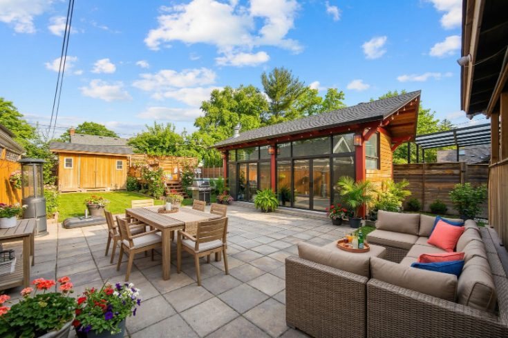 Private fenced backyard at 44 Yorkview Drive