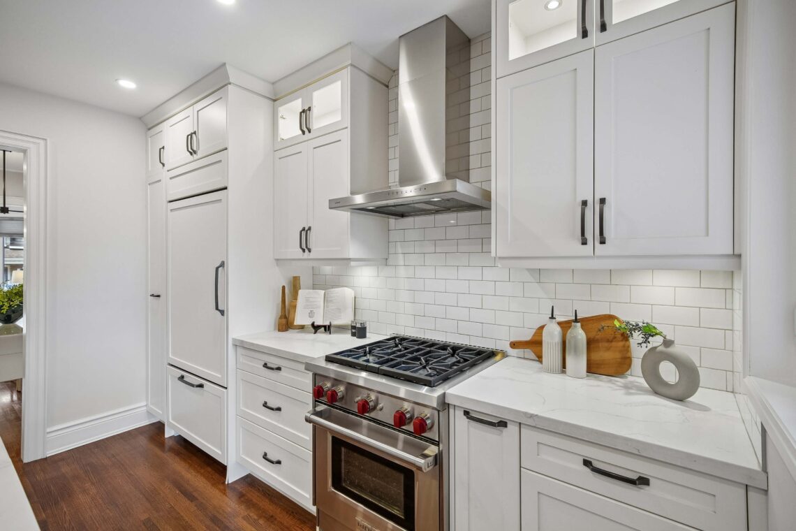 Sub-Zero refrigerator and prep area