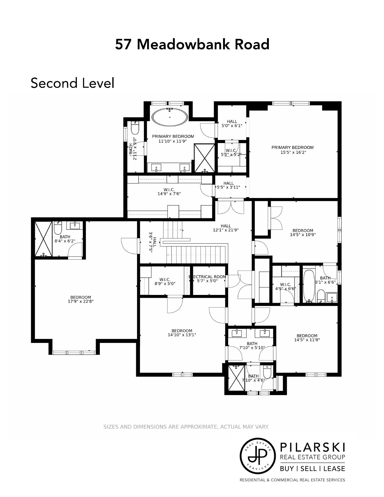 Second level floor plan — 57 Meadowbank Road