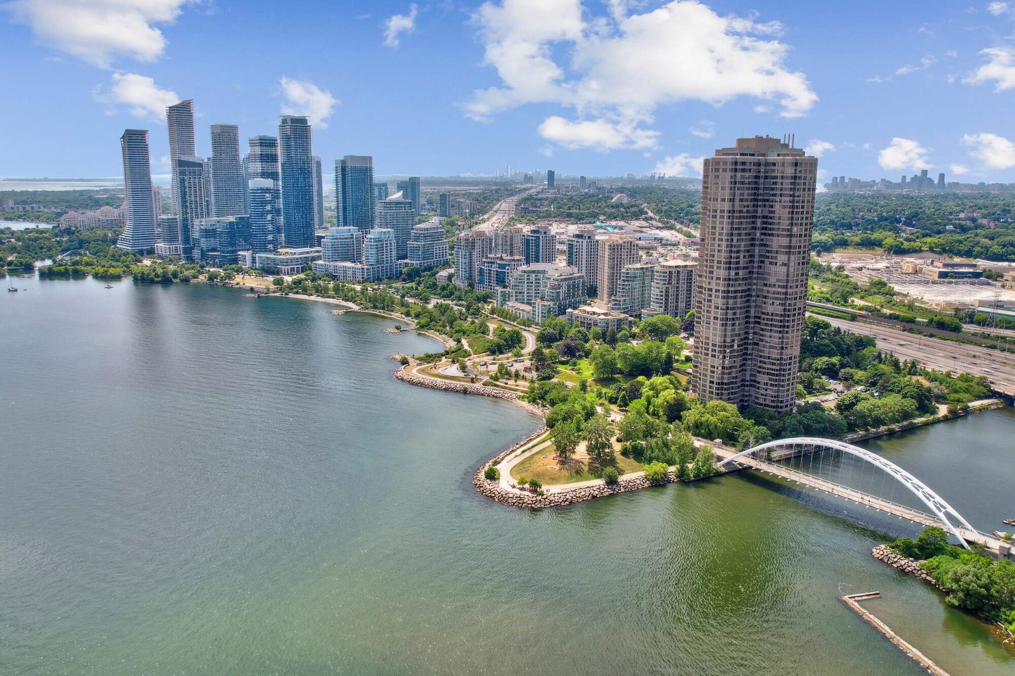 Aerial over lake