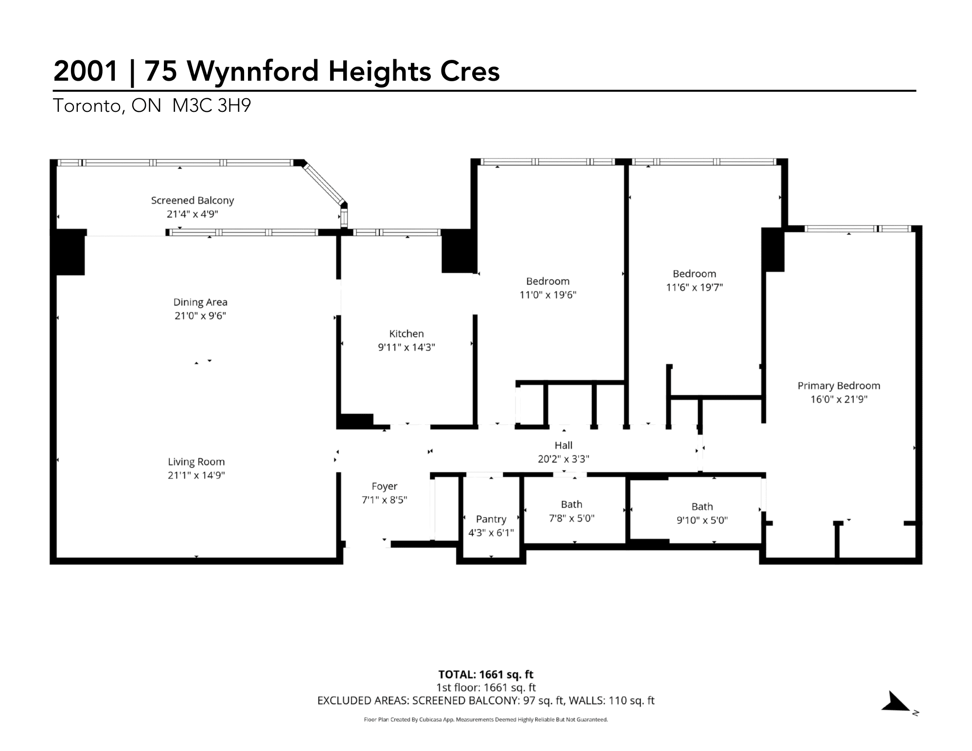 Floor plan — 2001 at 75 Wynnford Heights Crescent