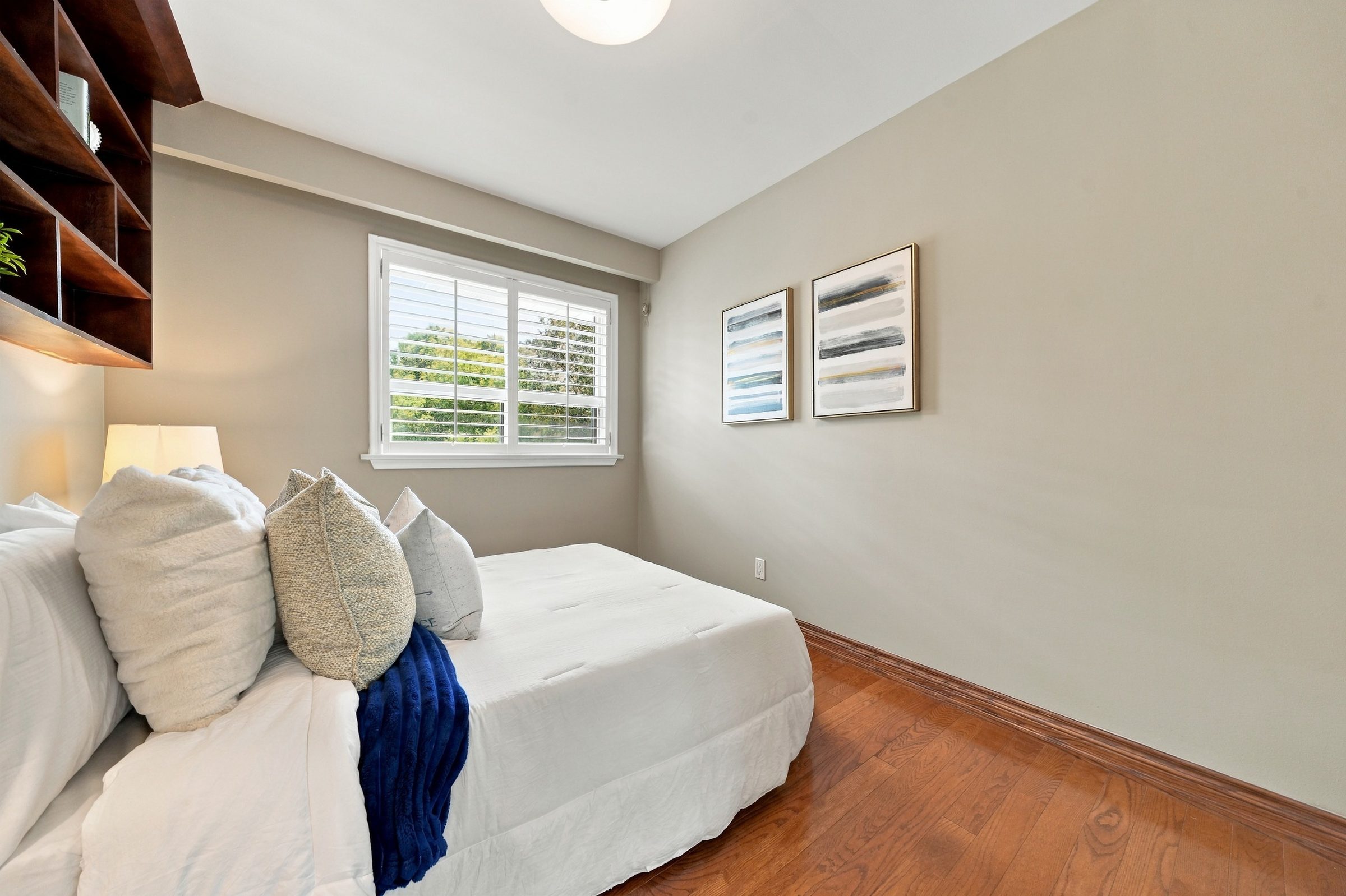 Bedroom with hardwood floors