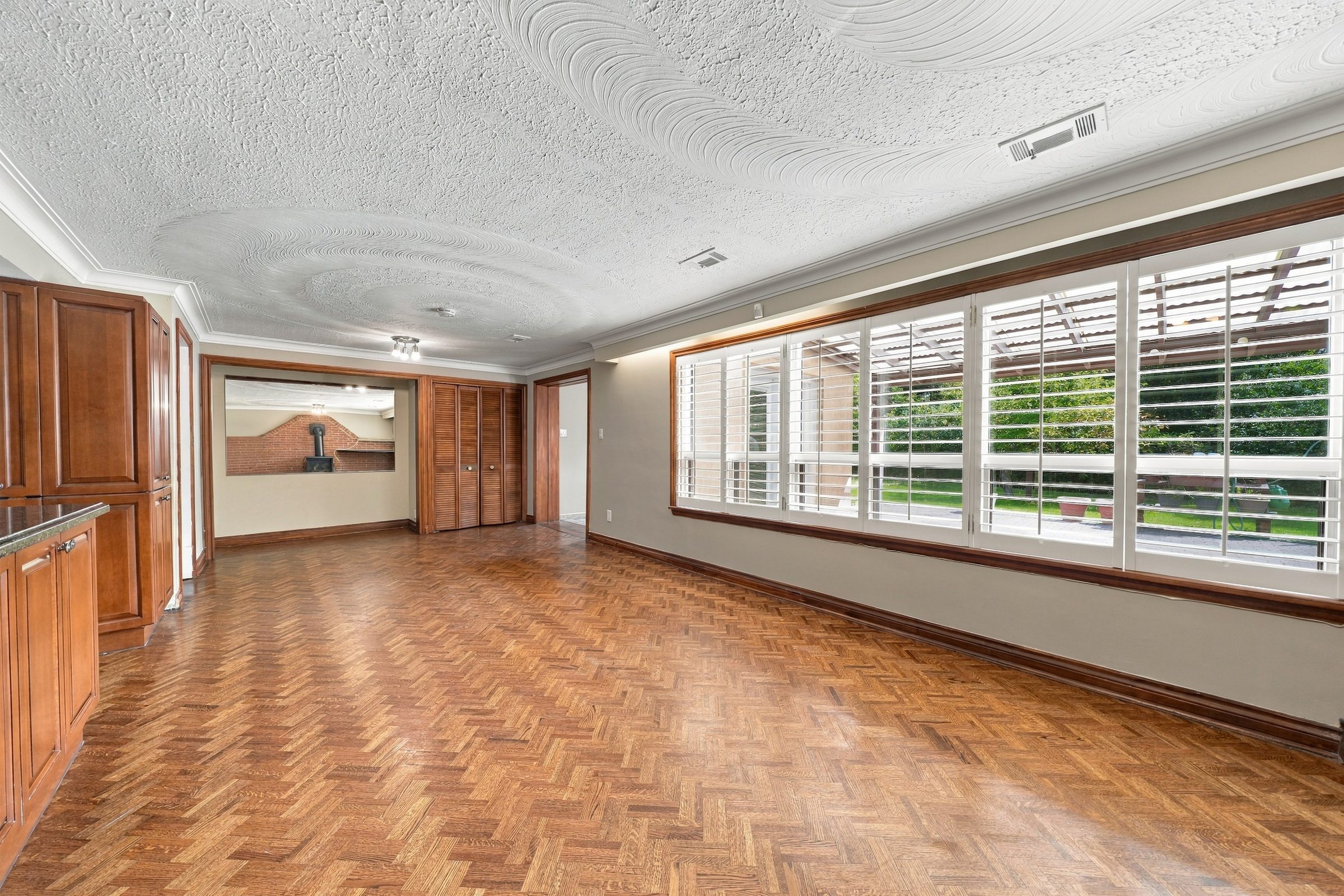 Lower-level living space with above-grade windows