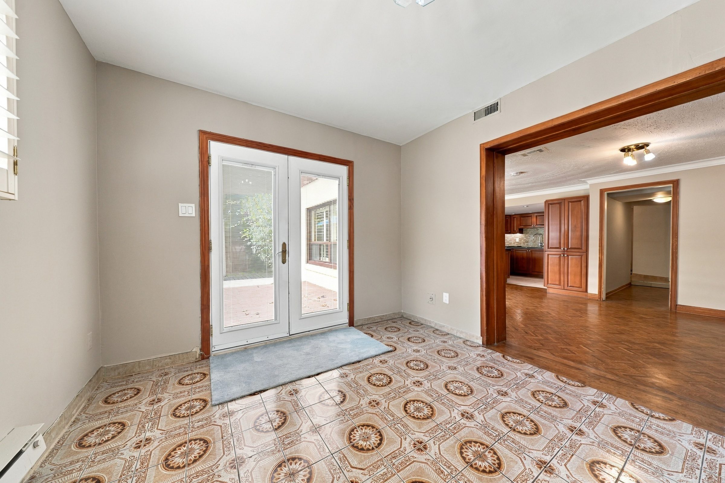 Garden doors and separate entrance to the lower level