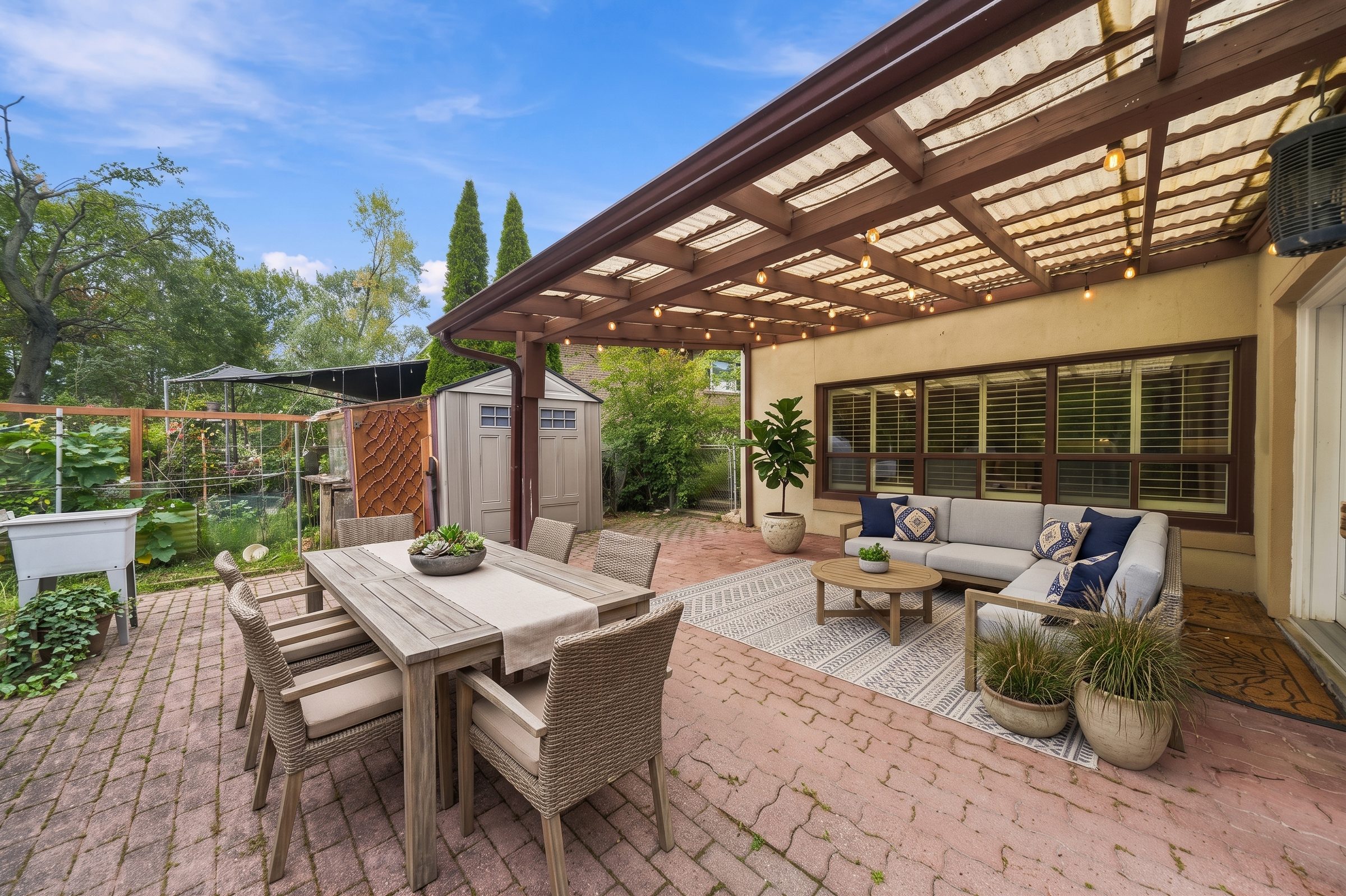 Covered patio — virtually staged