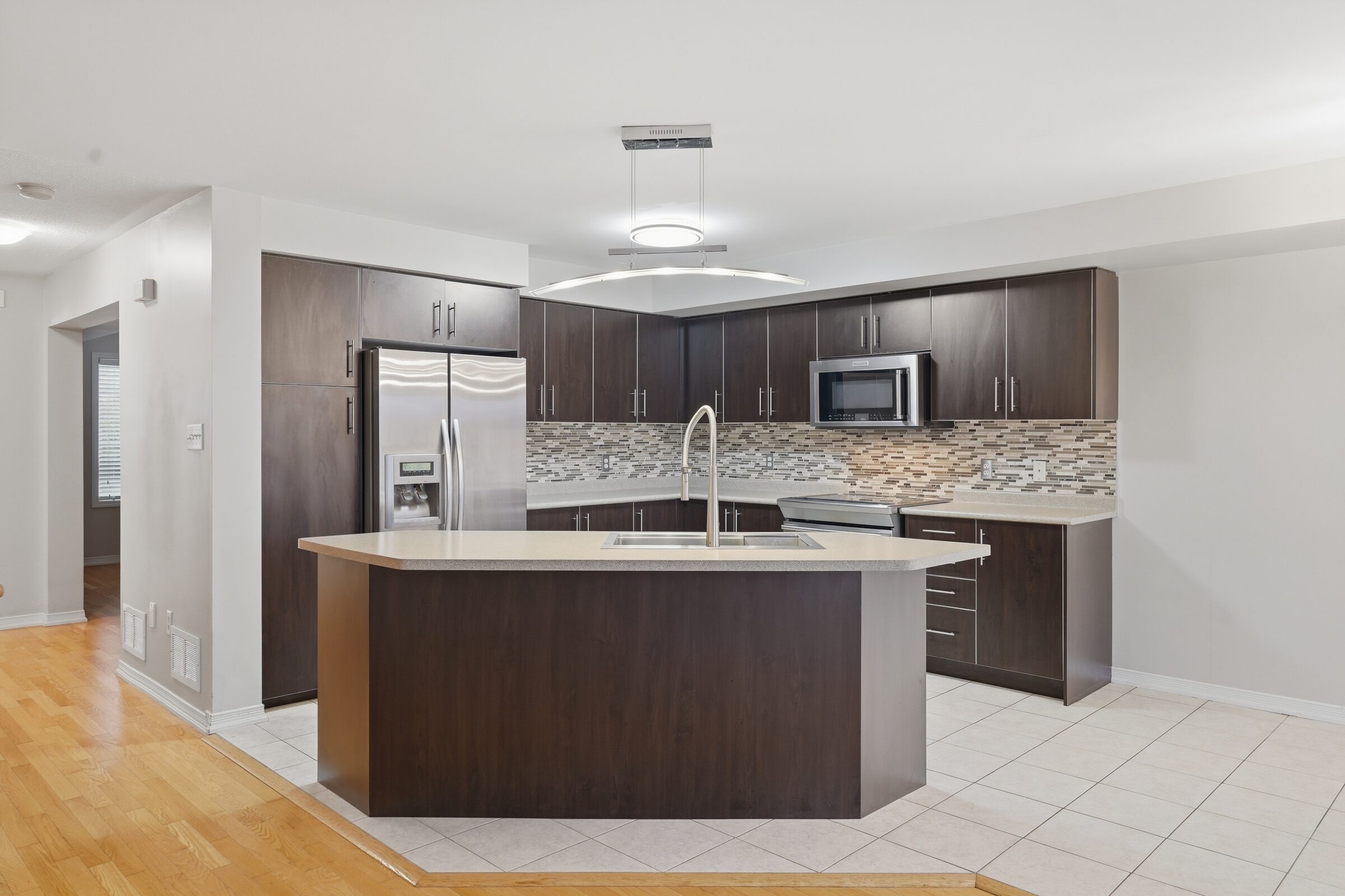 Kitchen with stainless steel appliances