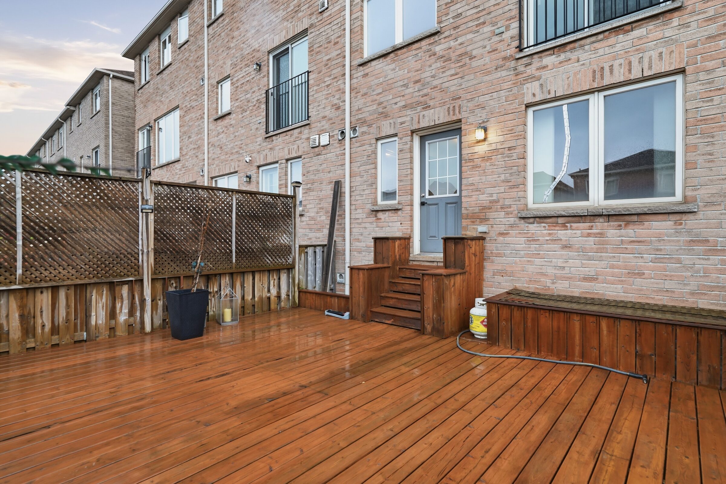 Rear deck at dusk